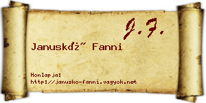 Januskó Fanni névjegykártya
