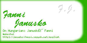 fanni janusko business card
